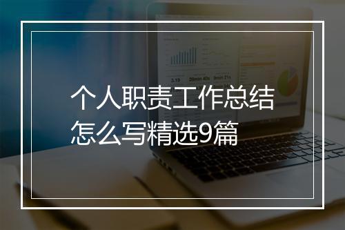 个人职责工作总结怎么写精选9篇