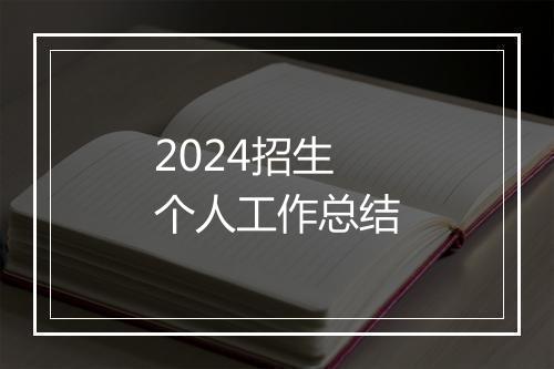 2024招生个人工作总结