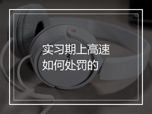 实习期上高速如何处罚的