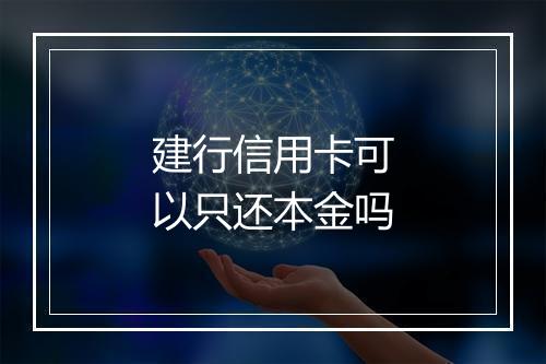 建行信用卡可以只还本金吗