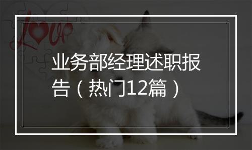 业务部经理述职报告（热门12篇）
