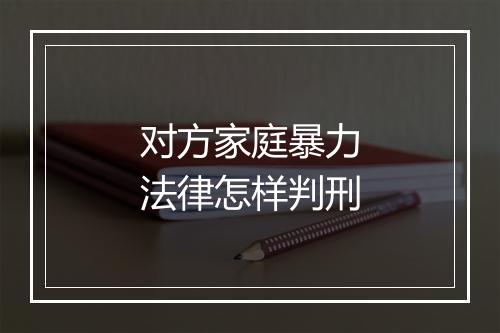 对方家庭暴力法律怎样判刑