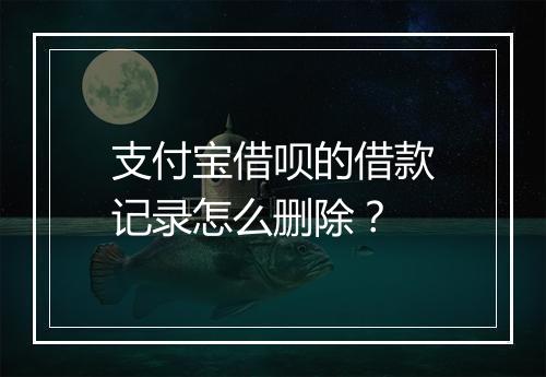 支付宝借呗的借款记录怎么删除？