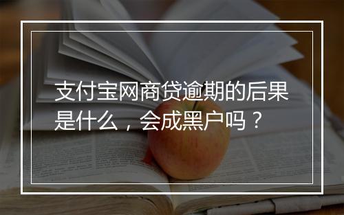 支付宝网商贷逾期的后果是什么，会成黑户吗？