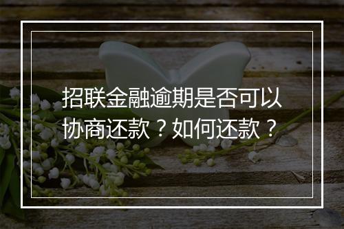招联金融逾期是否可以协商还款？如何还款？