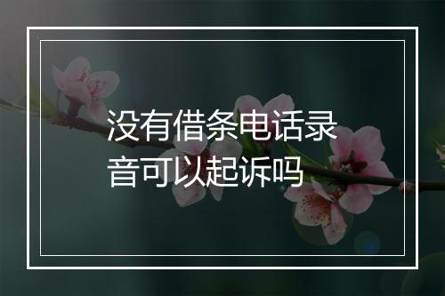 没有借条电话录音可以起诉吗