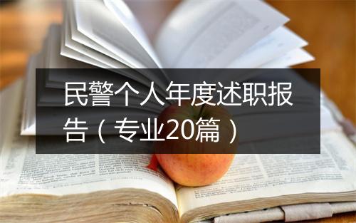 民警个人年度述职报告（专业20篇）