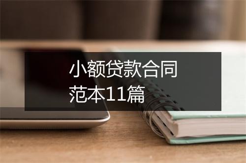 小额贷款合同范本11篇