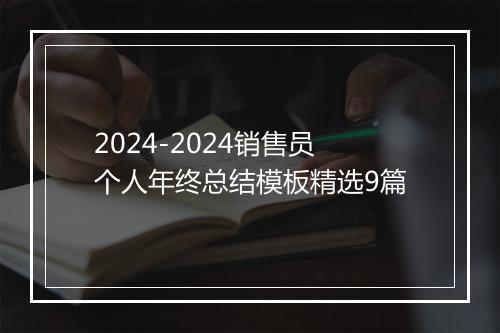 2024-2024销售员个人年终总结模板精选9篇