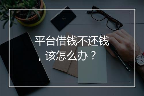 平台借钱不还钱，该怎么办？