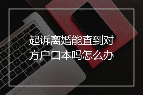 起诉离婚能查到对方户口本吗怎么办