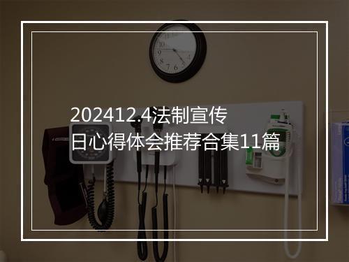 202412.4法制宣传日心得体会推荐合集11篇