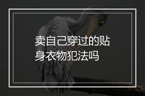 卖自己穿过的贴身衣物犯法吗