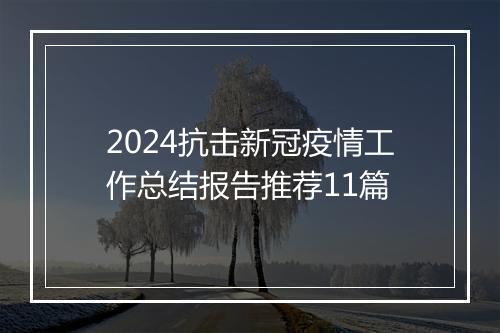 2024抗击新冠疫情工作总结报告推荐11篇