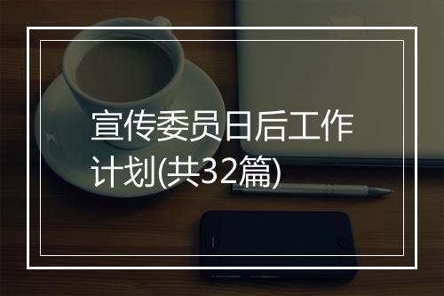宣传委员日后工作计划(共32篇)