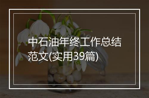 中石油年终工作总结范文(实用39篇)