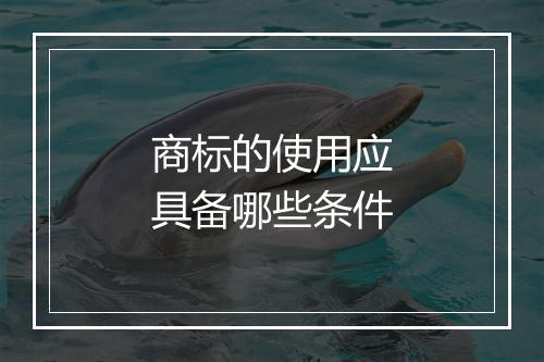 商标的使用应具备哪些条件
