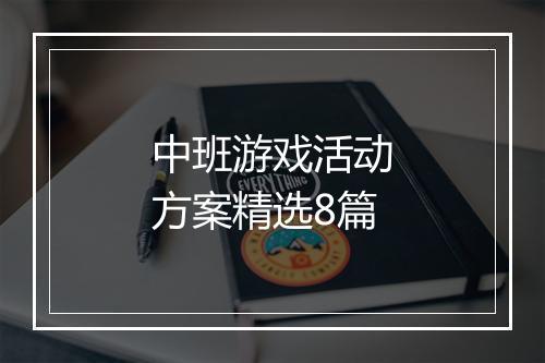中班游戏活动方案精选8篇