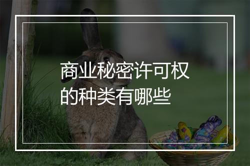 商业秘密许可权的种类有哪些
