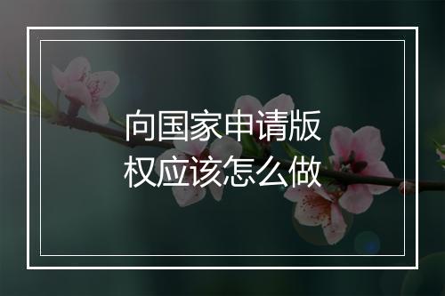 向国家申请版权应该怎么做