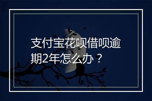 支付宝花呗借呗逾期2年怎么办？