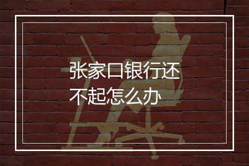 张家口银行还不起怎么办