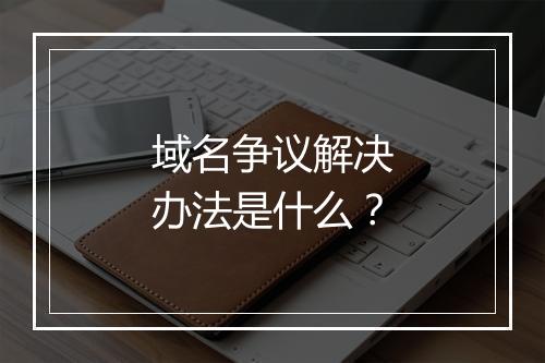域名争议解决办法是什么？