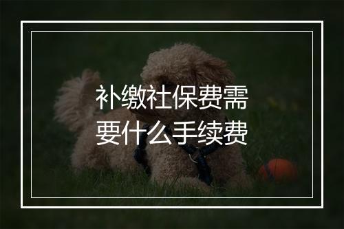 补缴社保费需要什么手续费