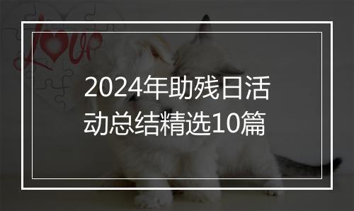 2024年助残日活动总结精选10篇