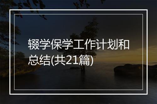 辍学保学工作计划和总结(共21篇)