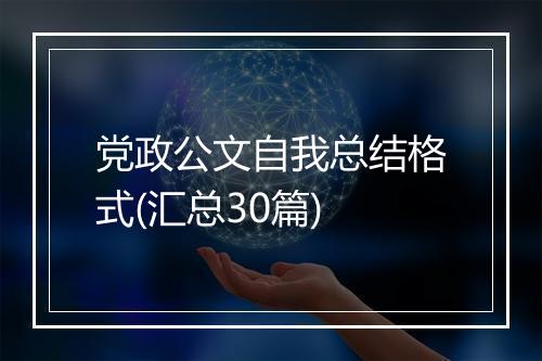 党政公文自我总结格式(汇总30篇)