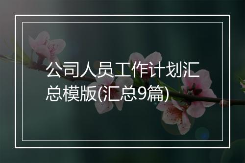 公司人员工作计划汇总模版(汇总9篇)
