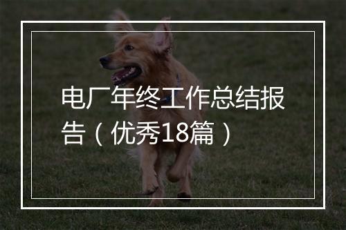 电厂年终工作总结报告（优秀18篇）