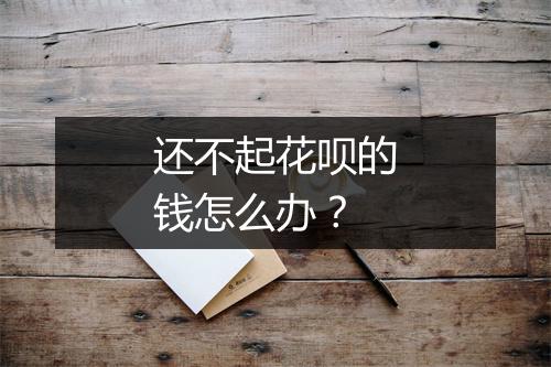 还不起花呗的钱怎么办？