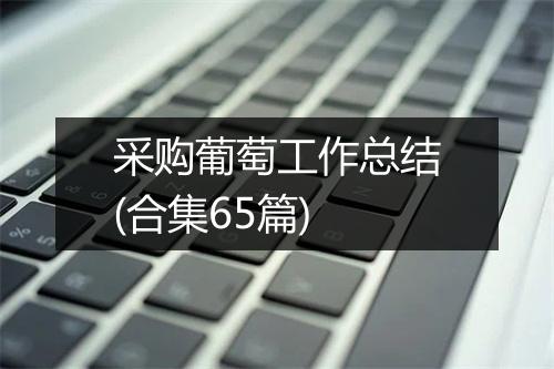 采购葡萄工作总结(合集65篇)