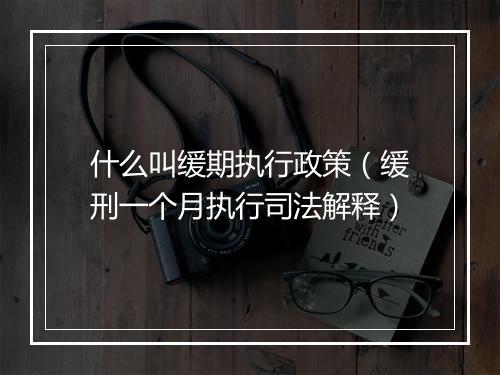 什么叫缓期执行政策（缓刑一个月执行司法解释）