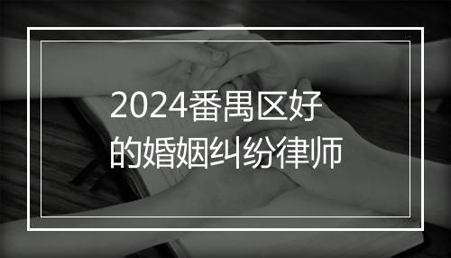 2024番禺区好的婚姻纠纷律师