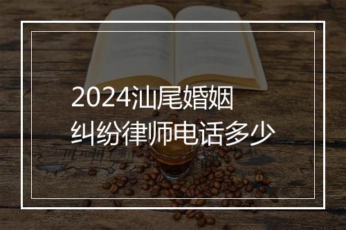 2024汕尾婚姻纠纷律师电话多少