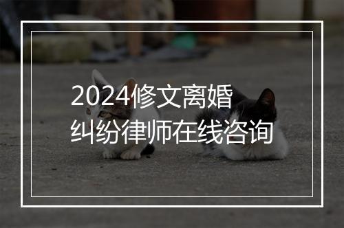 2024修文离婚纠纷律师在线咨询