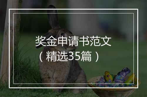 奖金申请书范文（精选35篇）