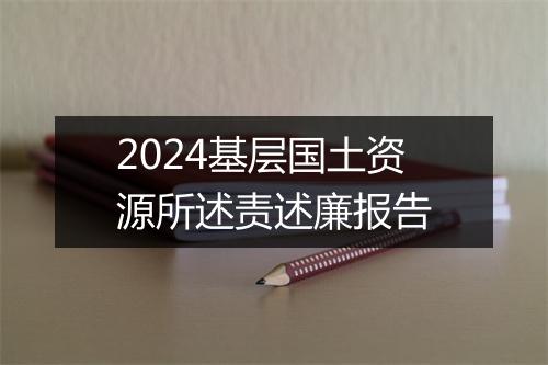2024基层国土资源所述责述廉报告
