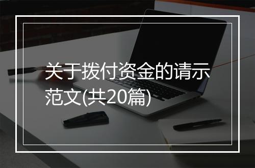 关于拨付资金的请示范文(共20篇)