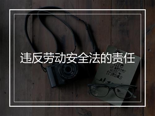 违反劳动安全法的责任