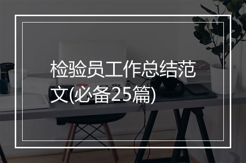 检验员工作总结范文(必备25篇)