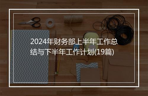 2024年财务部上半年工作总结与下半年工作计划(19篇)