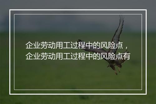 企业劳动用工过程中的风险点，企业劳动用工过程中的风险点有