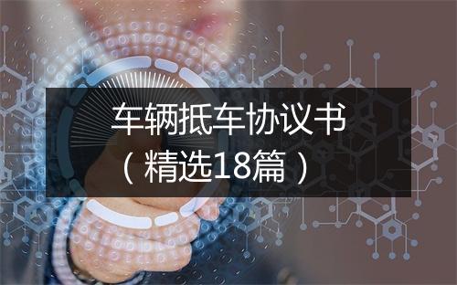 车辆抵车协议书（精选18篇）