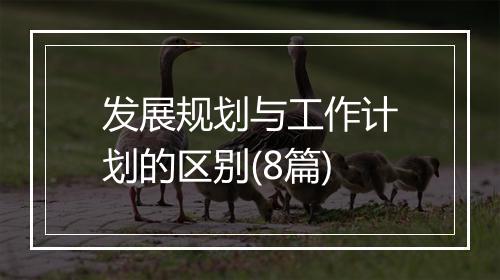 发展规划与工作计划的区别(8篇)