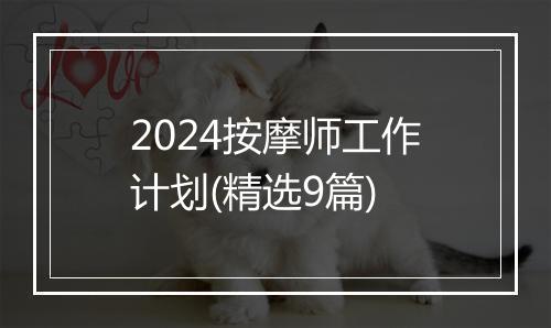2024按摩师工作计划(精选9篇)