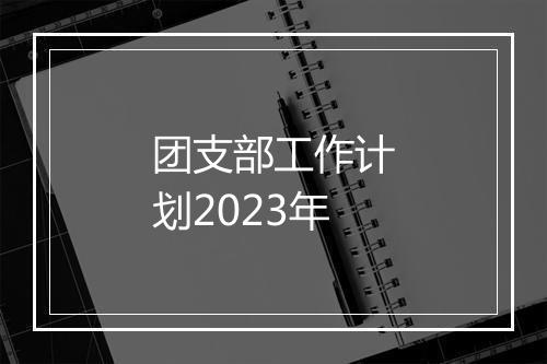 团支部工作计划2023年